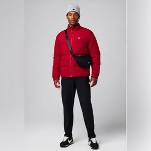 Men's NWT Faetics “The Essential” Puffer Jacket in Holly Berry red